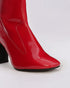 Adorly Red Patent Stylized Boots with Block Heel